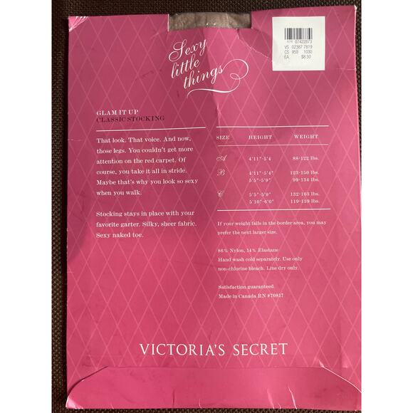 Y2K Vintage VICTORIA’S SECRET Sexy Little Things Nude Thigh High Stocking Sz C - Picture 2 of 4